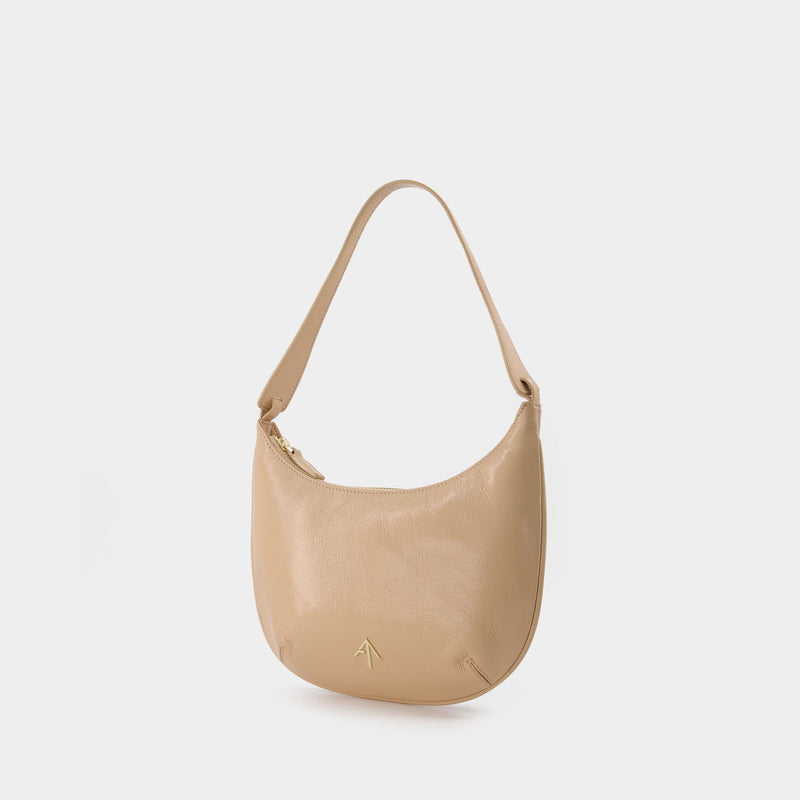 Sac Mini Hobo en Cuir Beige