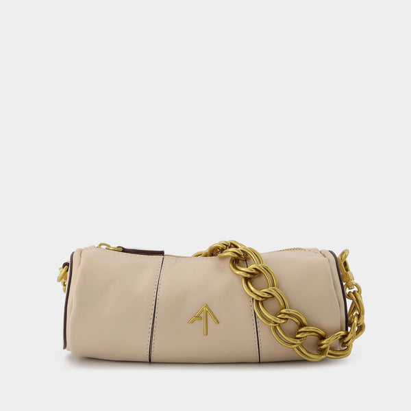 Sac Mini Cylinder en Cuir Ivoire