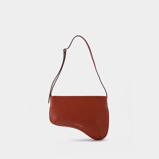 Sac Curve en Cuir Rouge