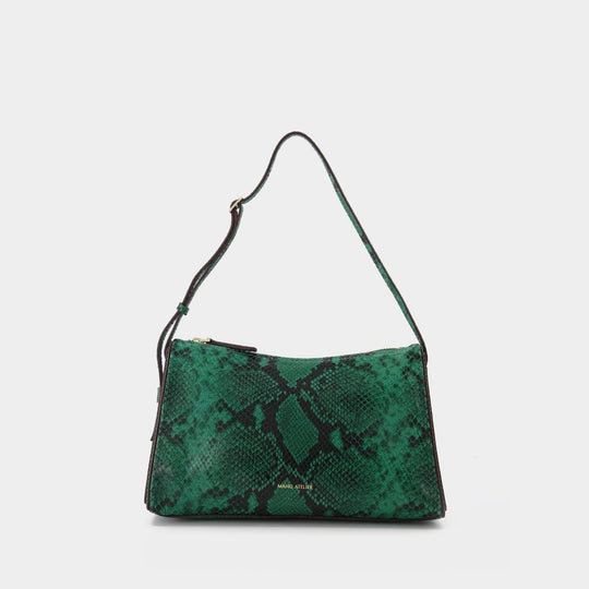 Sac Prism en Cuir Embossé Serpent Vert