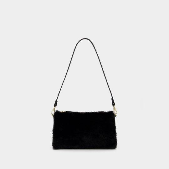 Sac Mini Prism en Cuir/Fausse Fourrure Noir