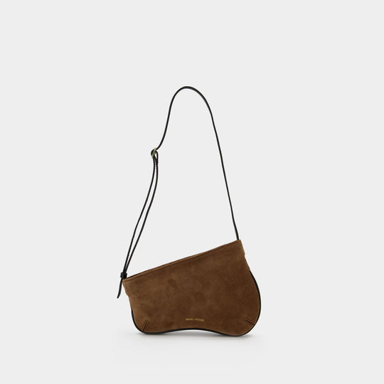 Sac Hobo Mini Curve - Manu Atelier - Cuir - Mocha/Noir