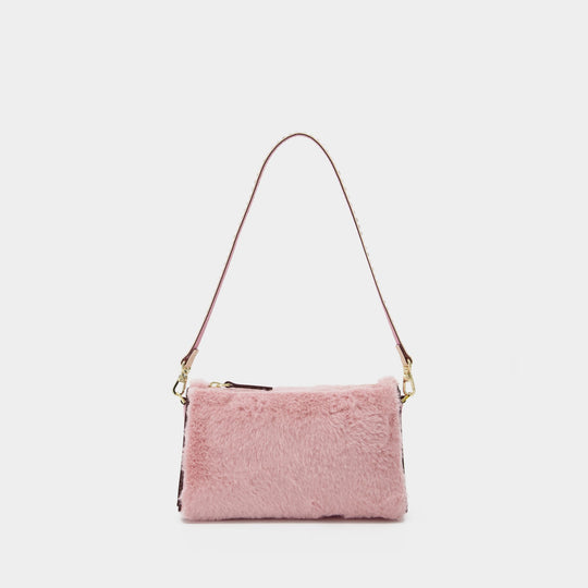 Sac Mini Prism en Cuir/Fausse Fourrure Rose