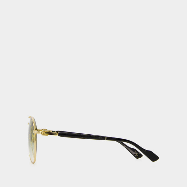 Lunettes De Soleil - Gucci - Doré/Vert