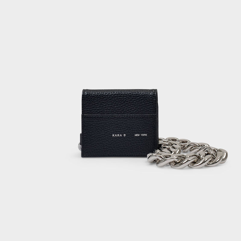 Sac Bifold Wallet On Chain en Cuir Grainé Noir