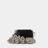 Porte Monnaie Bike Knot and Chain en Cuir Noir/Blanc