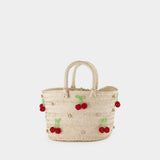 Sac Sicily Cherry - Shourouk - Fibre Palmier - Rouge