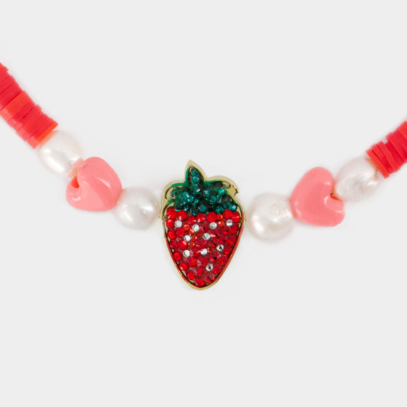 Collier Strawberry - Shourouk - Laiton - Rouge