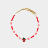 Collier Strawberry - Shourouk - Laiton - Rouge