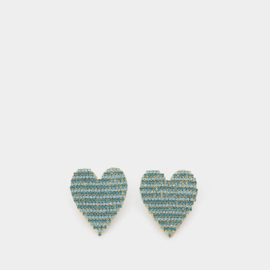 Boucles d'Oreilles Beloved en Laiton Bleu