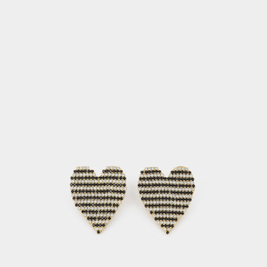 Boucles d'Oreilles Beloved en Laiton Noir et Blanc