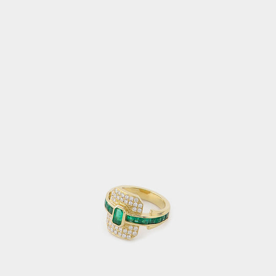 Bague Shield en or 18 ct, émeraude et diamants
