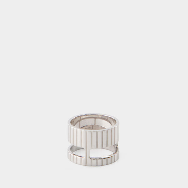 Bague Slot Core en Rhodium Argenté