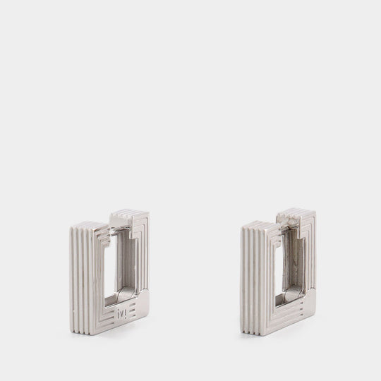 Boucles d'Oreilles Créole Aurelia Small en Rhodium Argenté