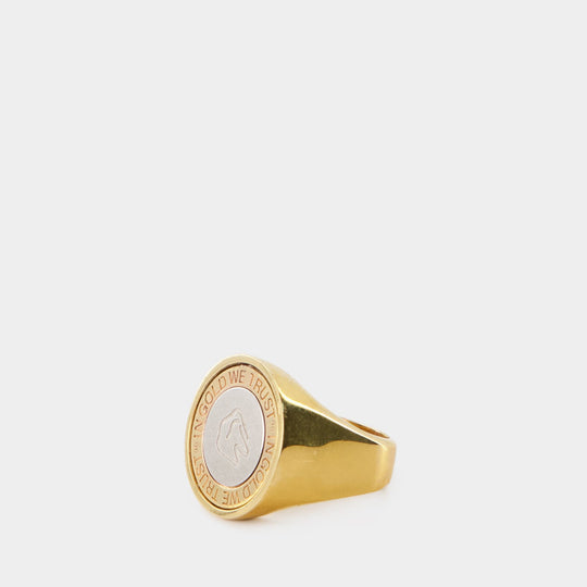 Bague Signet - In Gold We Trust - Laiton - Doré