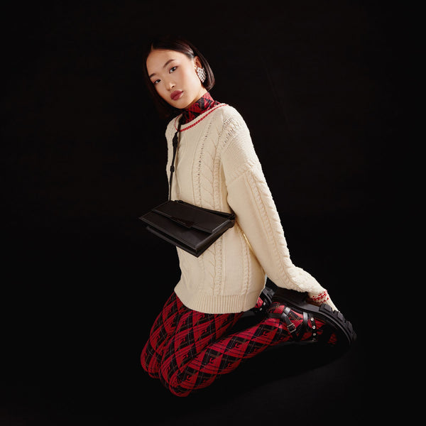 Sac Distortion Mini en Cuir Noir