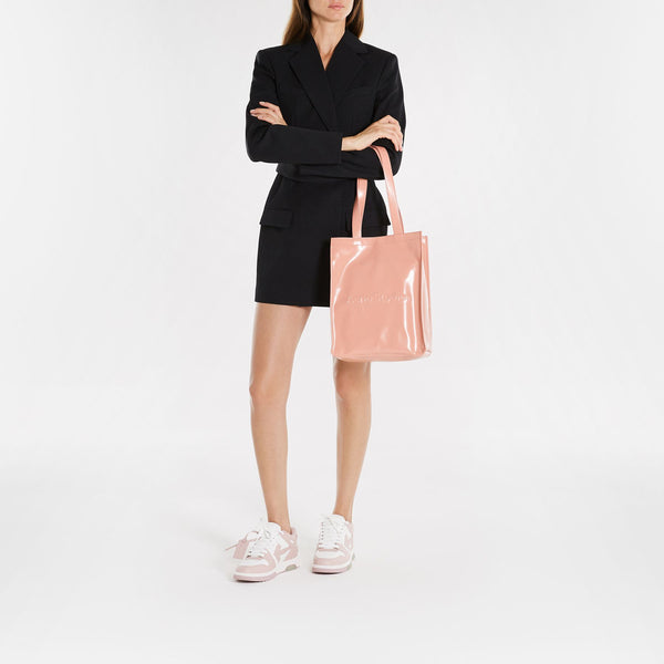 Tote Bag Logo Portrait - Acne Studios - Cuir - Rose Saumon