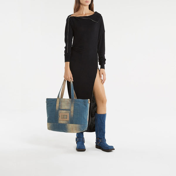 Cabas Fn-Ux - Acne Studios - Nylon - Bleu Clair/Beige