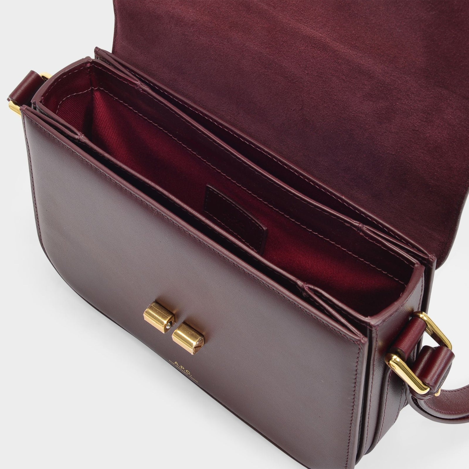 Sac Betty APC En Cuir Vino (burgundy) - Bandoulière Femme - Neuf Sans étiquette