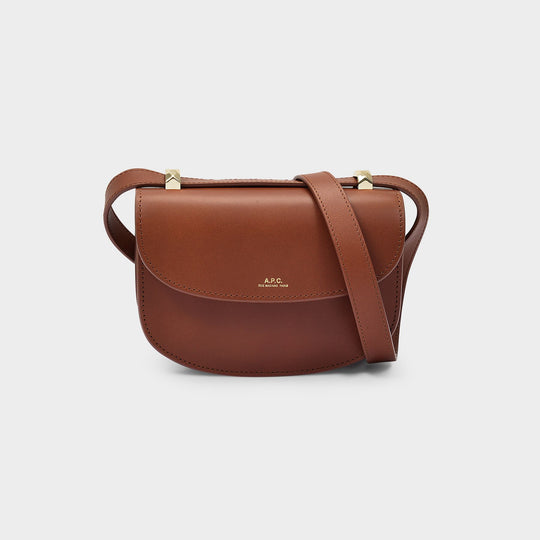 Sac Mini Geneve On Strap Noisette en cuir de veau lisse
