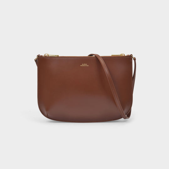 Sac Sarah en Cuir Lisse Noisette