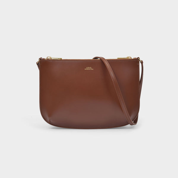 Sac Sarah en Cuir Lisse Noisette