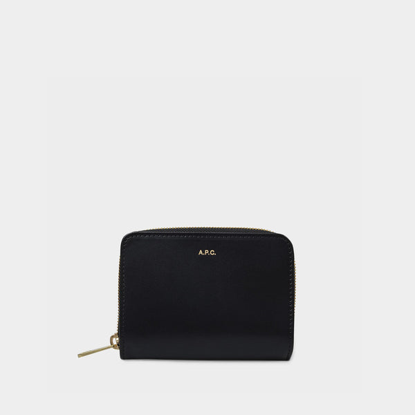 Portefeuille Emmanuelle en Cuir Noir
