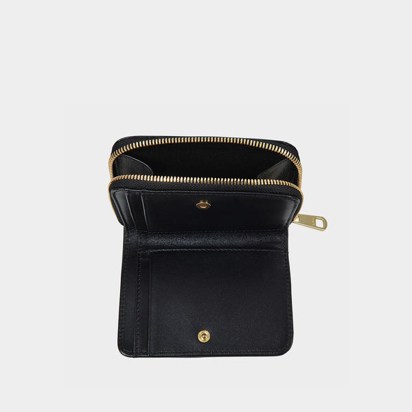 Portefeuille Emmanuelle en Cuir Noir