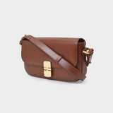 Sac Grace Baguette en Cuir Marron