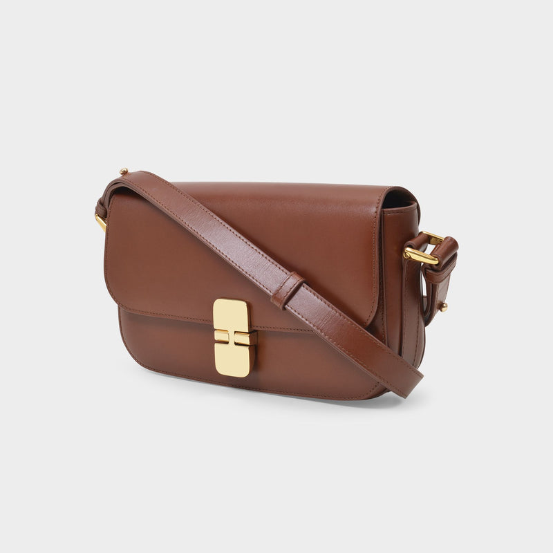 Sac Grace Baguette en Cuir Marron