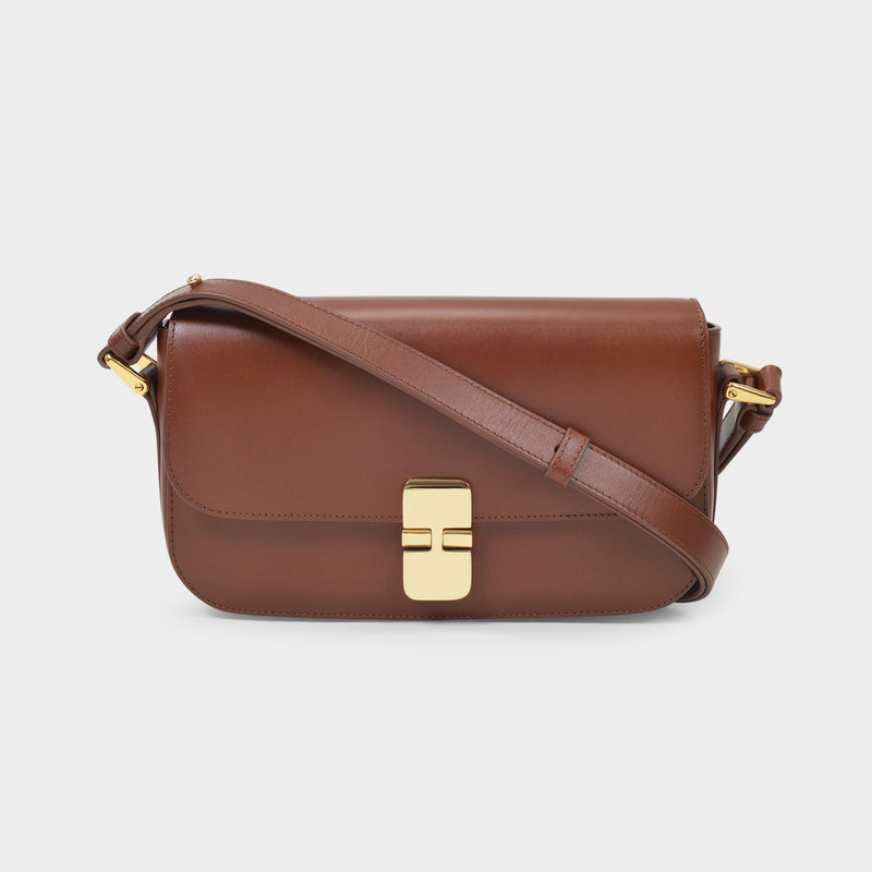 Sac Grace Baguette en Cuir Marron