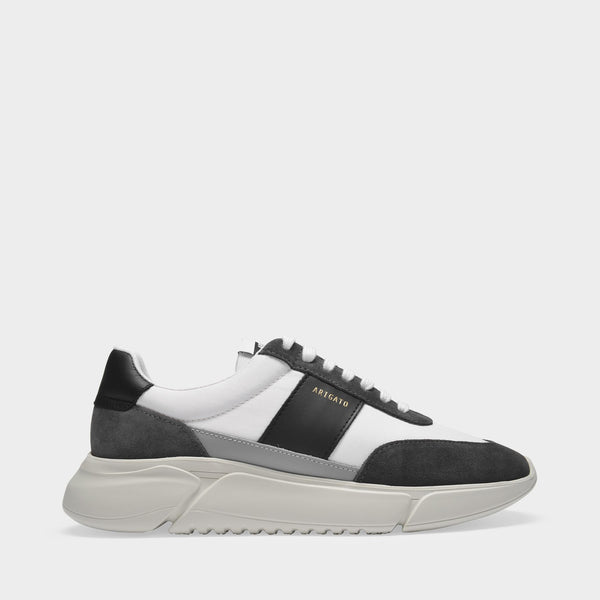 Baskets Genesis Vintage Runner en Cuir Gris et Noir