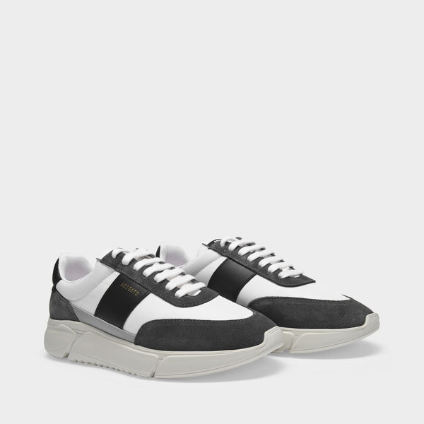 Baskets Genesis Vintage Runner en Cuir Gris et Noir