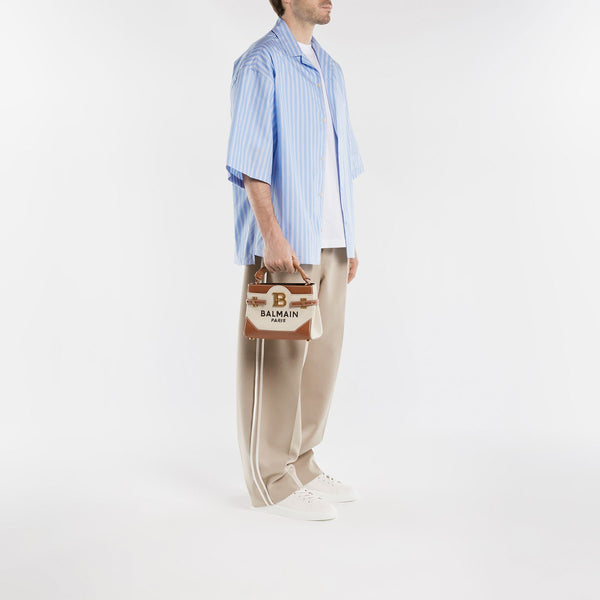 Sac Hobo Bbuzz 22 - Balmain - Toile - Beige/Marron