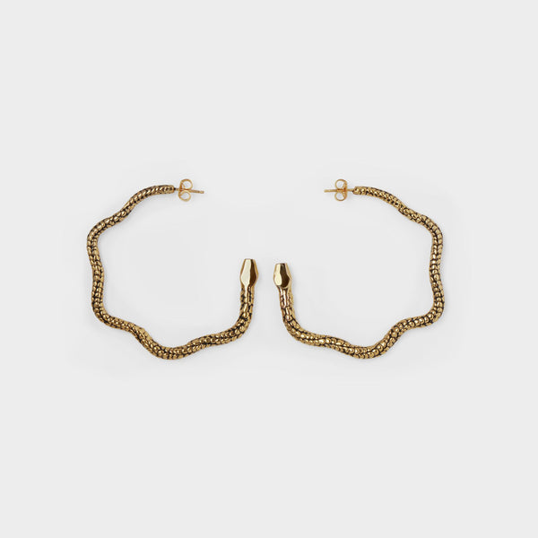 Boucles d'Oreilles Tao en Métal Doré