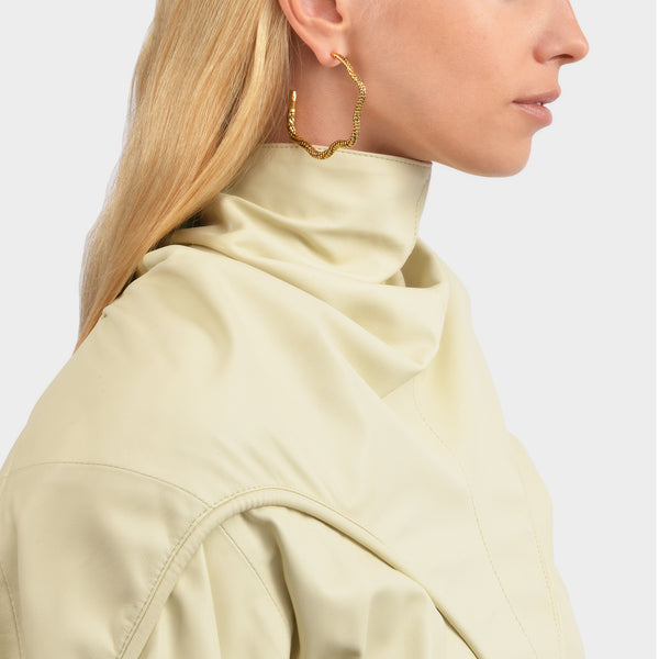 Boucles d'Oreilles Tao en Métal Doré