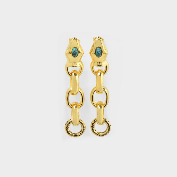 Boucles d'Oreilles Tao en Métal Doré