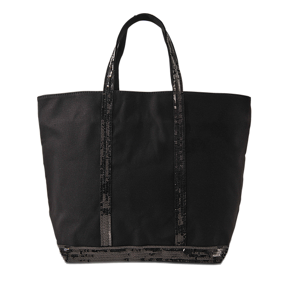 Cabas L + Zippé en Toile Noire et Sequins