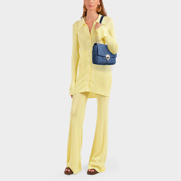 Sac Hobo Moon Mm - Vanessa Bruno - Cuir - Indigo