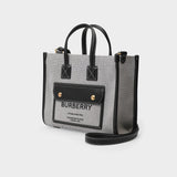 Tote Bag Ll Mn Pocket Dtl Ll6 - Burberry - Coton - Noir/Gris