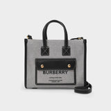 Tote Bag Ll Mn Pocket Dtl Ll6 - Burberry - Coton - Noir/Gris