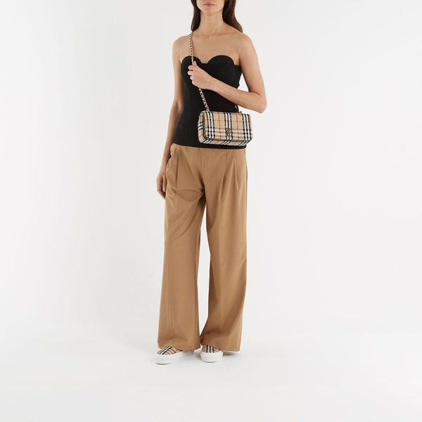Sac Hobo Ll Sm Lola C Bch - Burberry - Coton - Motif check