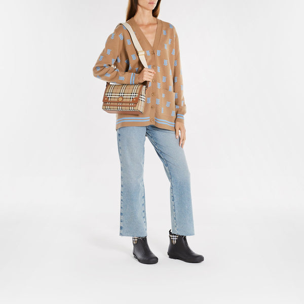 Sac Hobo MD Note - Burberry - Coton - Marron