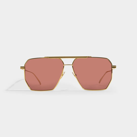 Lunettes de Soleil en Metal Doré