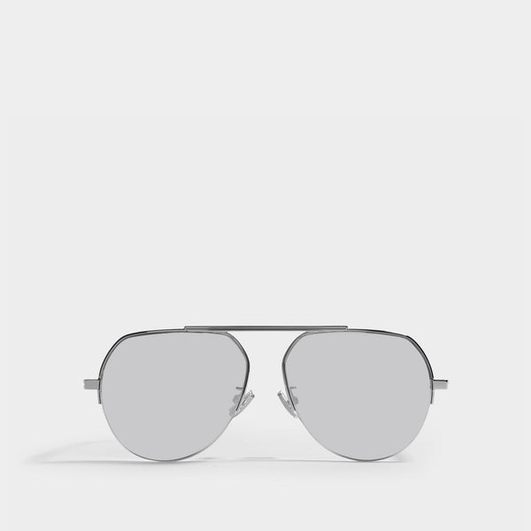 Lunettes de Soleil en Métal Argenté