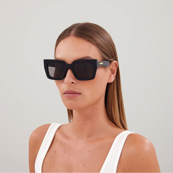 Lunettes De Soleil - Bottega Veneta - Acétate - Noir