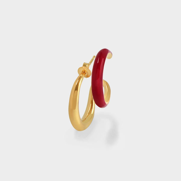 Boucle d'Oreille Curl Laquée en Vermeil