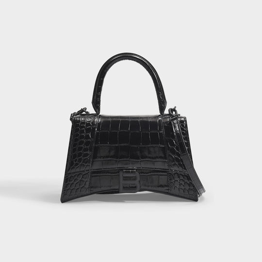 Sac À Main Hourglass S - Balenciaga - Cuir - Noir