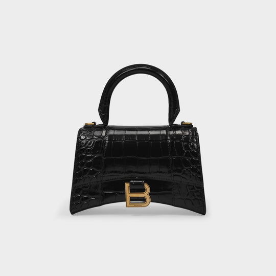 Sac À Main Hourglass Xs - Balenciaga - Cuir - Noir