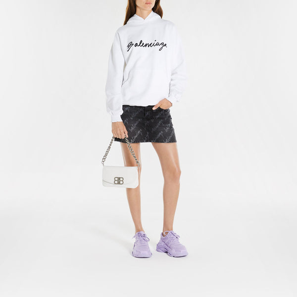 Sac Bb Soft Flap - Balenciaga - Cuir - Blanc